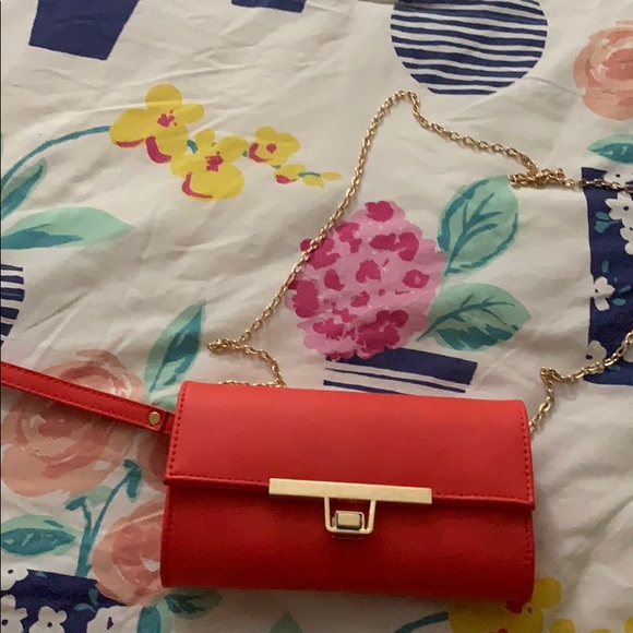 Orange Wristlet with Shoulder Strap - Picture 10 of 17